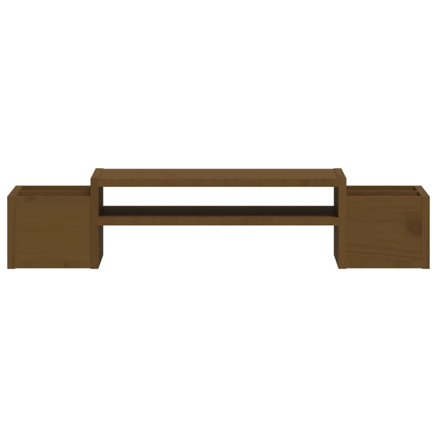 Monitorstandaard 70x27,5x15 cm massief grenenhout honingbruin 70 x 27.5 x 15 cm Honingbruin