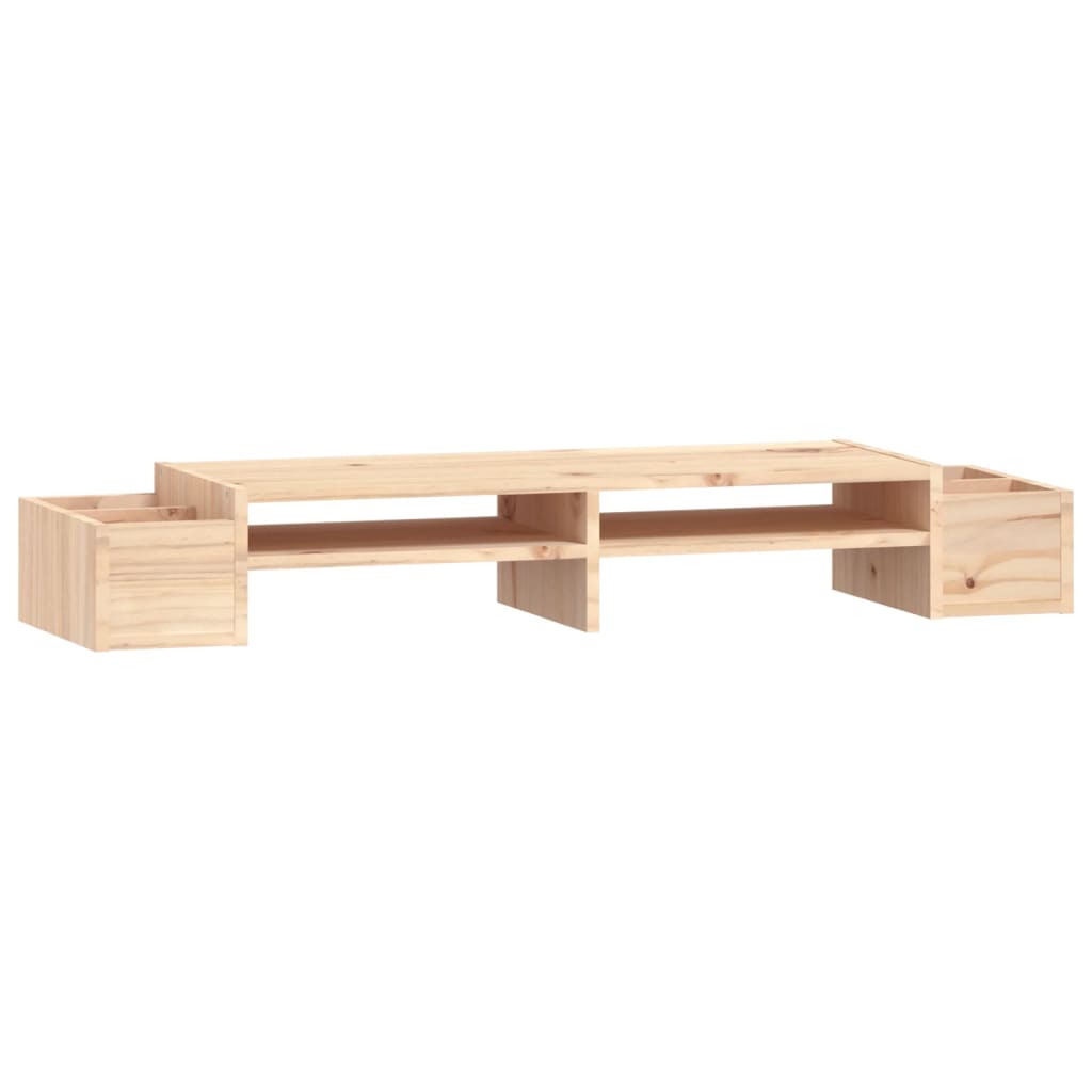 Monitorstandaard 100X27,5X15 Cm Massief Grenenhout 100 x 27.5 x 15 cm Naturel