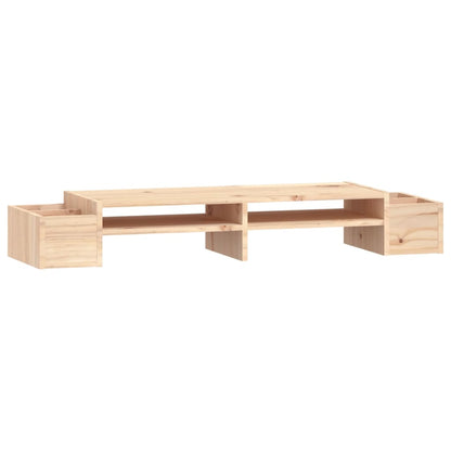 Monitorstandaard 100X27,5X15 Cm Massief Grenenhout 100 x 27.5 x 15 cm Naturel