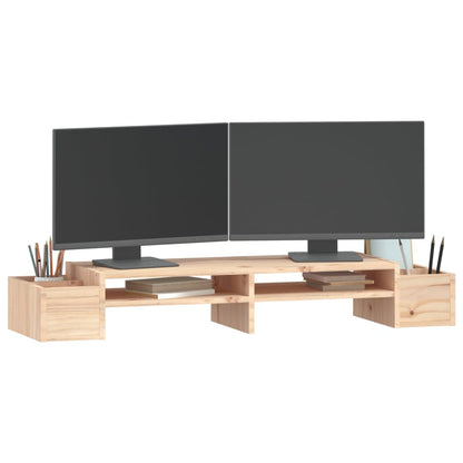 Monitorstandaard 100X27,5X15 Cm Massief Grenenhout 100 x 27.5 x 15 cm Naturel