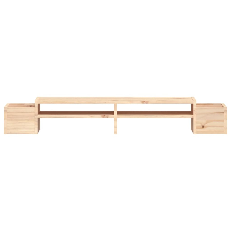Monitorstandaard 100X27,5X15 Cm Massief Grenenhout 100 x 27.5 x 15 cm Naturel