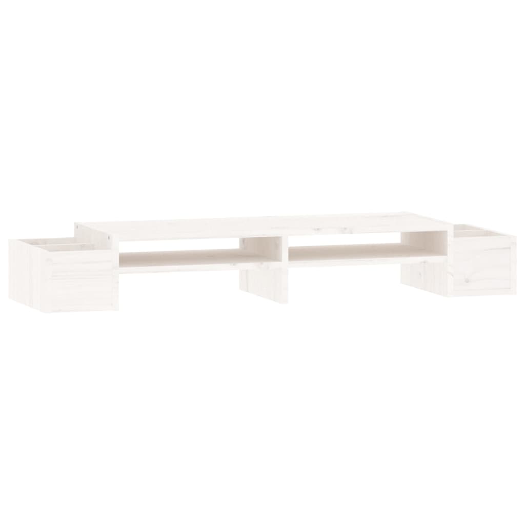 Monitorstandaard 100x27,5x15 cm massief grenenhout wit 100 x 27.5 x 15 cm Wit
