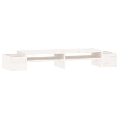 Monitorstandaard 100x27,5x15 cm massief grenenhout wit 100 x 27.5 x 15 cm Wit