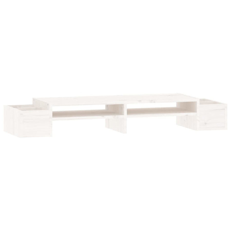 Monitorstandaard 100x27,5x15 cm massief grenenhout wit 100 x 27.5 x 15 cm Wit
