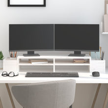 Monitorstandaard 100x27,5x15 cm massief grenenhout wit 100 x 27.5 x 15 cm Wit