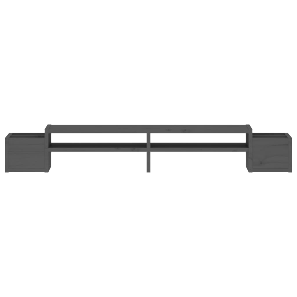 Monitorstandaard 100x27,5x15 cm massief grenenhout grijs 100 x 27.5 x 15 cm Grijs