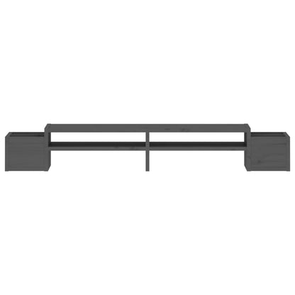 Monitorstandaard 100x27,5x15 cm massief grenenhout grijs 100 x 27.5 x 15 cm Grijs