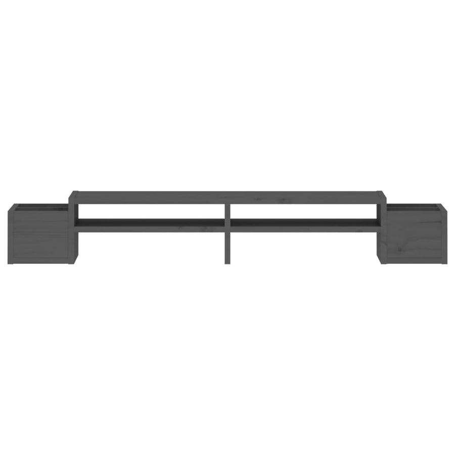 Monitorstandaard 100x27,5x15 cm massief grenenhout grijs 100 x 27.5 x 15 cm Grijs