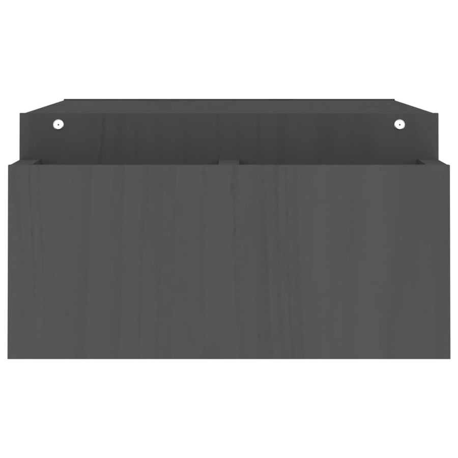 Monitorstandaard 100x27,5x15 cm massief grenenhout grijs 100 x 27.5 x 15 cm Grijs