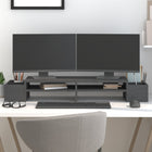 Monitorstandaard 100x27,5x15 cm grenenhout grijs