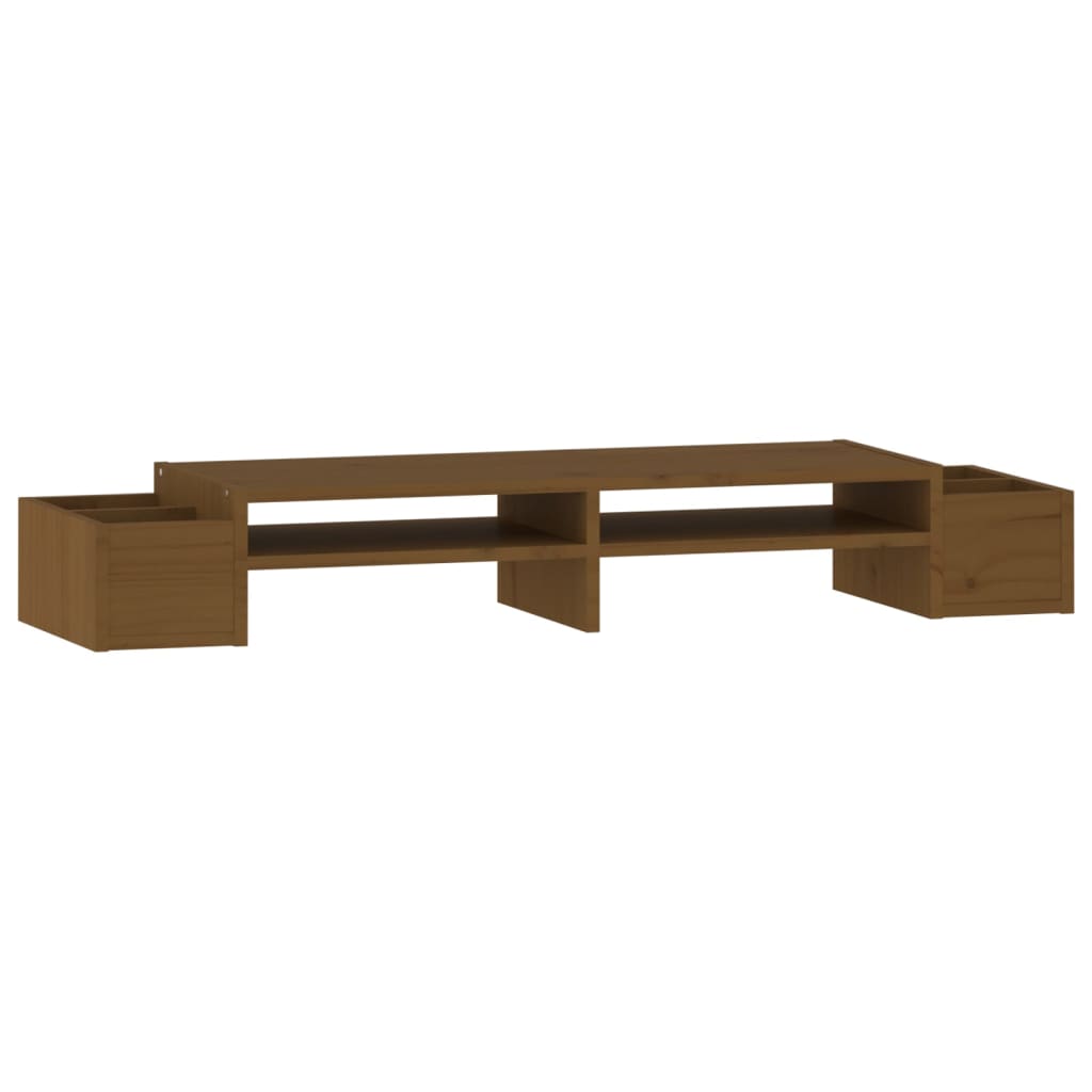 Monitorstandaard 100x27,5x15 cm massief grenenhout honingbruin 100 x 27.5 x 15 cm Honingbruin