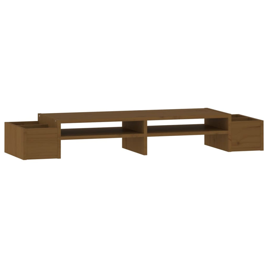 Monitorstandaard 100x27,5x15 cm massief grenenhout honingbruin 100 x 27.5 x 15 cm Honingbruin