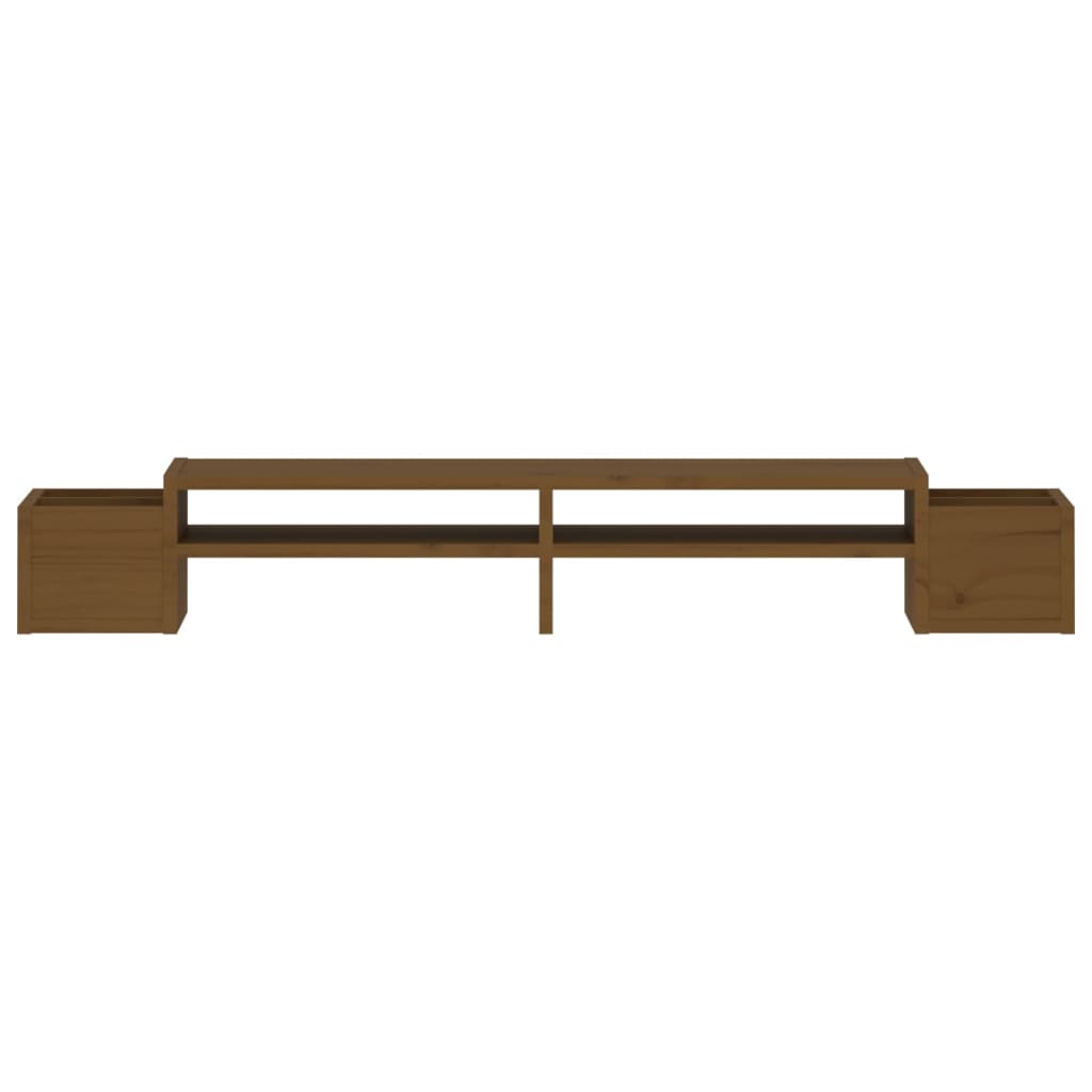 Monitorstandaard 100x27,5x15 cm massief grenenhout honingbruin 100 x 27.5 x 15 cm Honingbruin