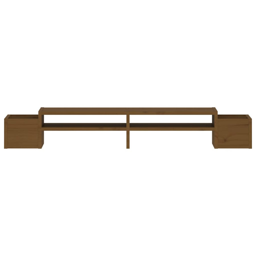 Monitorstandaard 100x27,5x15 cm massief grenenhout honingbruin 100 x 27.5 x 15 cm Honingbruin