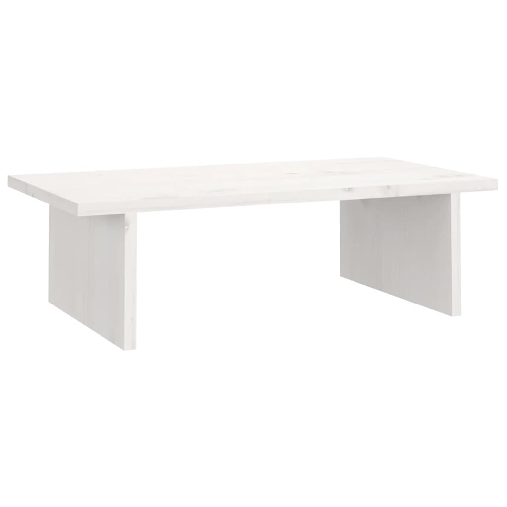 Monitorstandaard 50X27X15 Cm Massief Grenenhout Wit 50 x 27 x 15 cm
