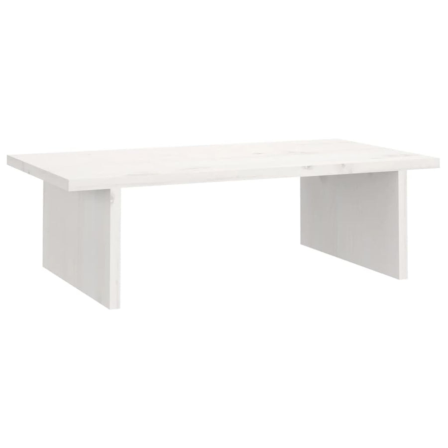 Monitorstandaard 50X27X15 Cm Massief Grenenhout Wit 50 x 27 x 15 cm