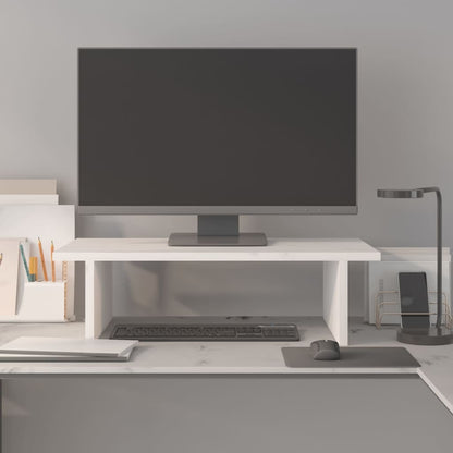 Monitorstandaard 50X27X15 Cm Massief Grenenhout Wit 50 x 27 x 15 cm