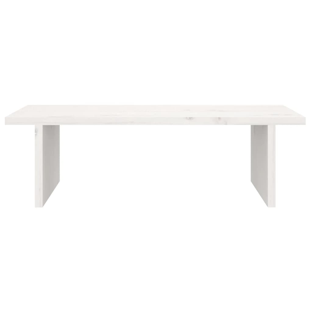 Monitorstandaard 50X27X15 Cm Massief Grenenhout Wit 50 x 27 x 15 cm