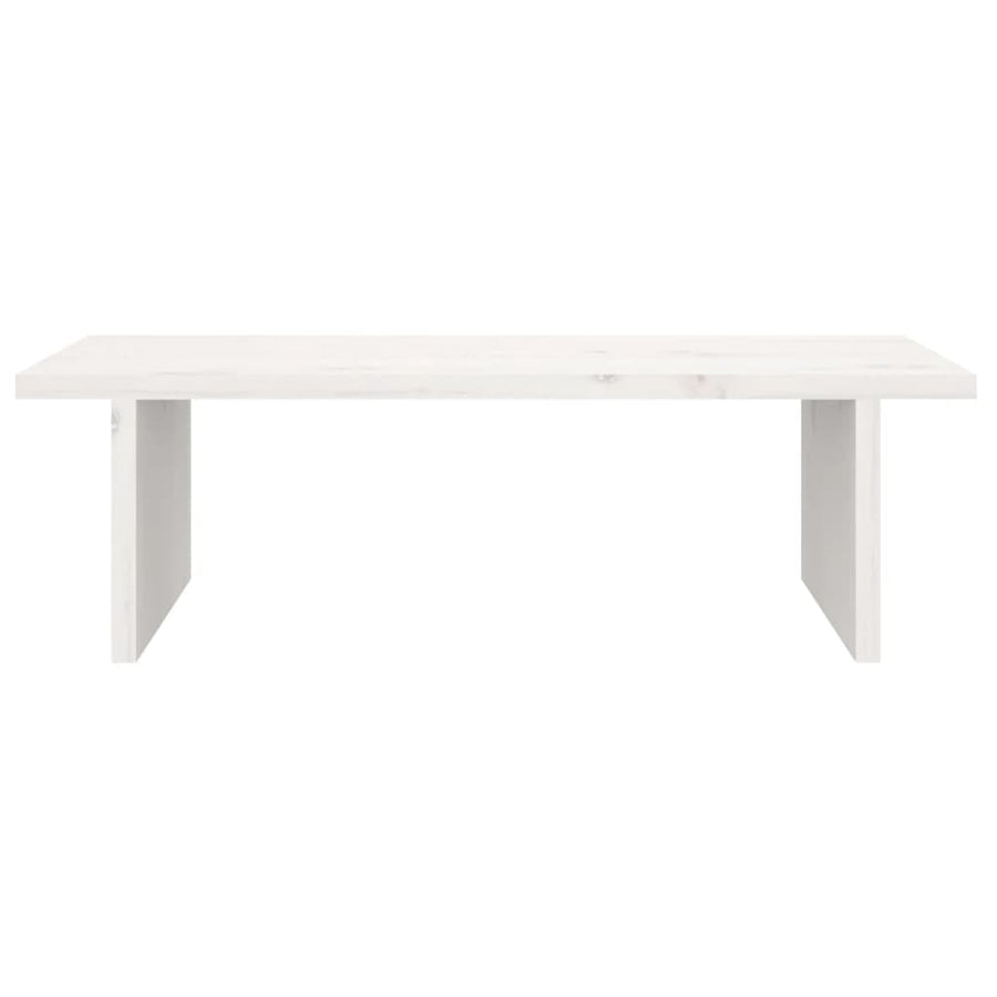 Monitorstandaard 50X27X15 Cm Massief Grenenhout Wit 50 x 27 x 15 cm