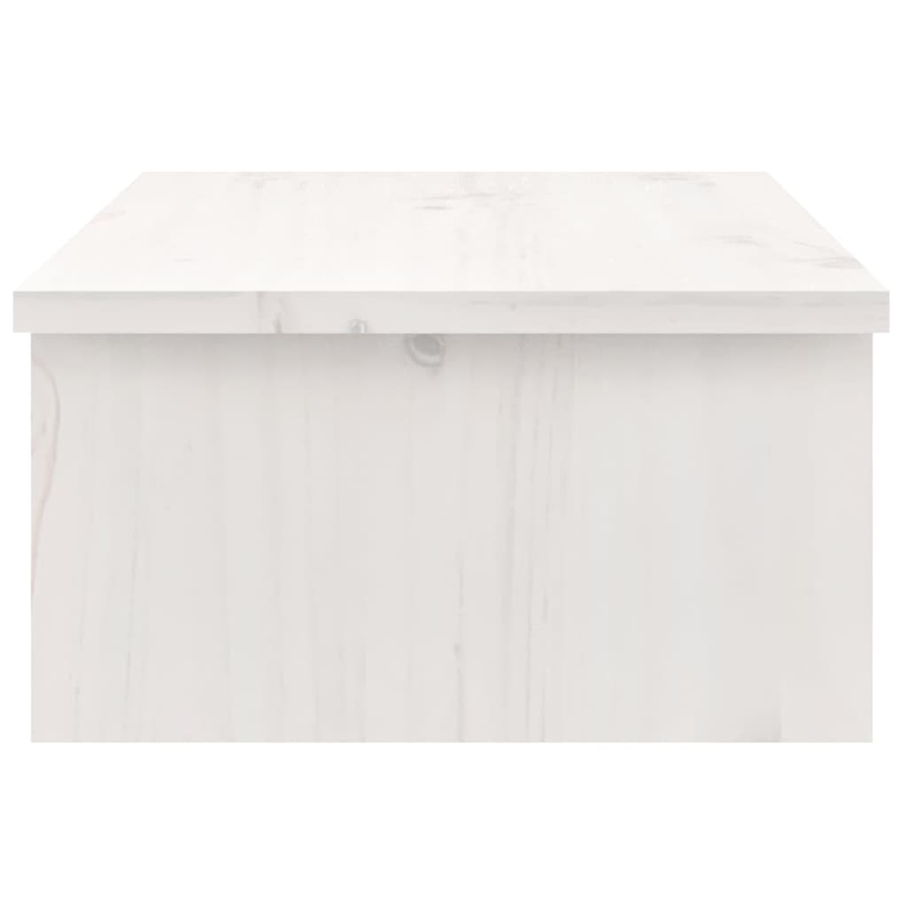 Monitorstandaard 50X27X15 Cm Massief Grenenhout Wit 50 x 27 x 15 cm
