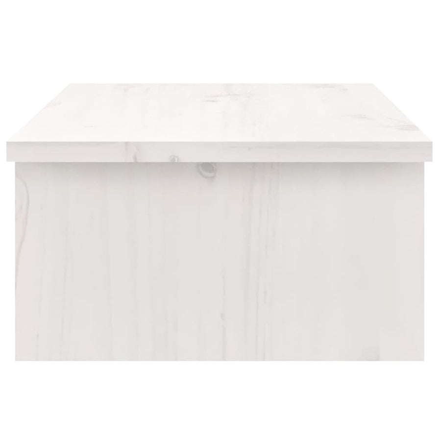 Monitorstandaard 50X27X15 Cm Massief Grenenhout Wit 50 x 27 x 15 cm