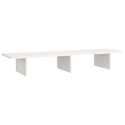 Monitorstandaard Massief Grenenhout 100 x 27 x 15 cm Wit