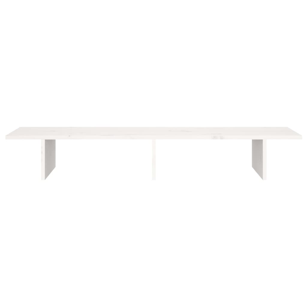 Monitorstandaard Massief Grenenhout 100 x 27 x 15 cm Wit