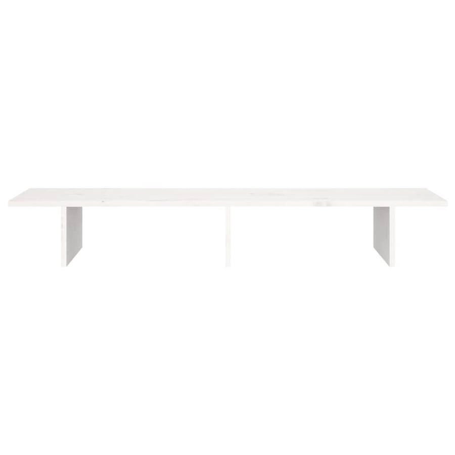 Monitorstandaard Massief Grenenhout 100 x 27 x 15 cm Wit