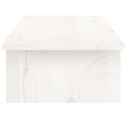 Monitorstandaard Massief Grenenhout 100 x 27 x 15 cm Wit