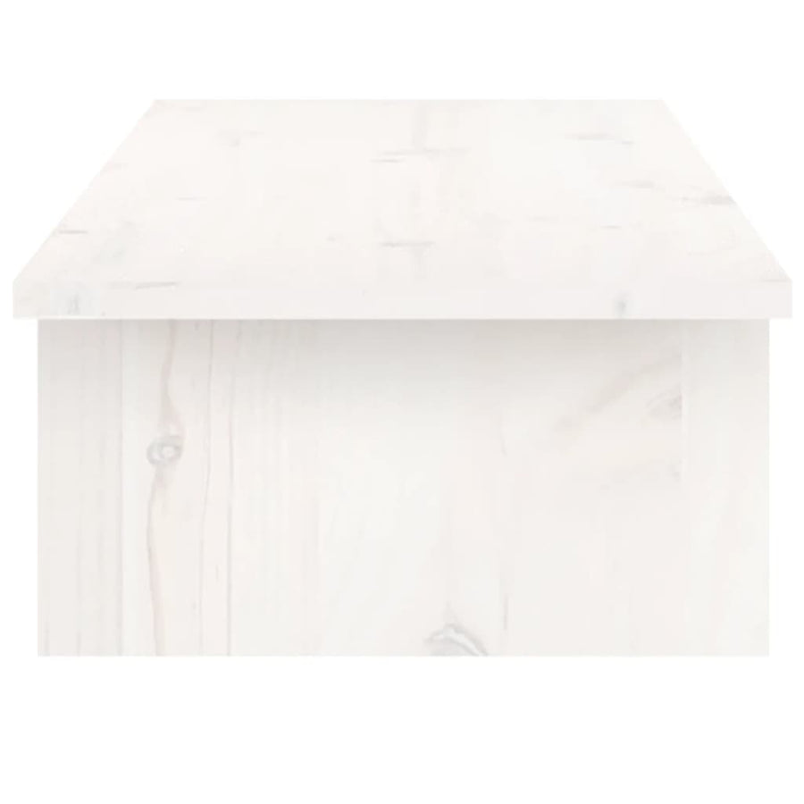 Monitorstandaard Massief Grenenhout 100 x 27 x 15 cm Wit