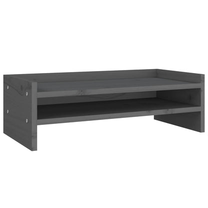 Monitorstandaard 50x24x16 cm massief grenenhout grijs 50 x 24 x 16 cm Grijs