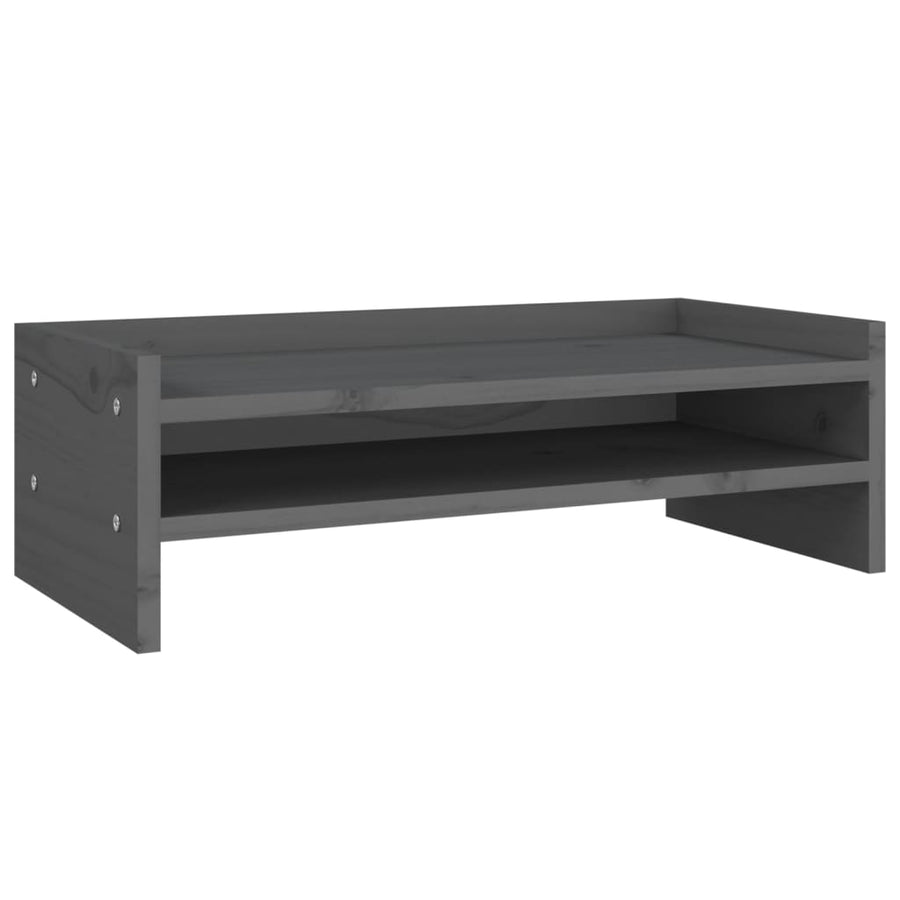 Monitorstandaard 50x24x16 cm massief grenenhout grijs 50 x 24 x 16 cm Grijs