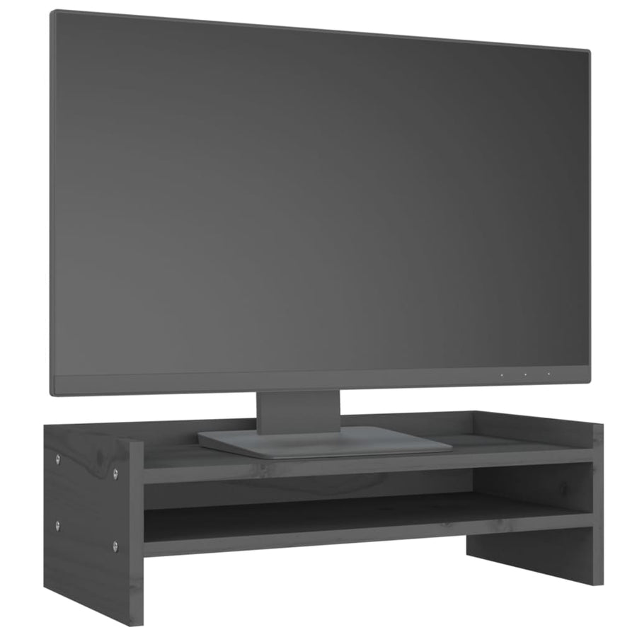 Monitorstandaard 50x24x16 cm massief grenenhout grijs 50 x 24 x 16 cm Grijs