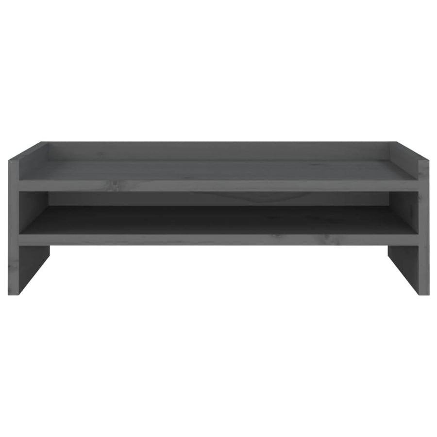 Monitorstandaard 50x24x16 cm massief grenenhout grijs 50 x 24 x 16 cm Grijs