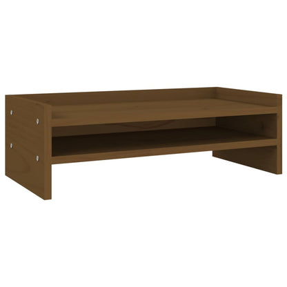 Monitorstandaard 50x24x16 cm massief grenenhout honingbruin