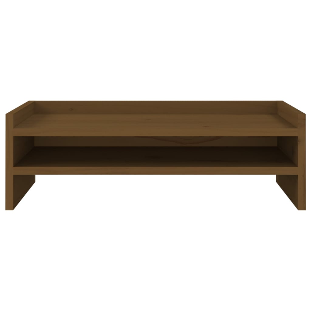 Monitorstandaard 50x24x16 cm massief grenenhout honingbruin