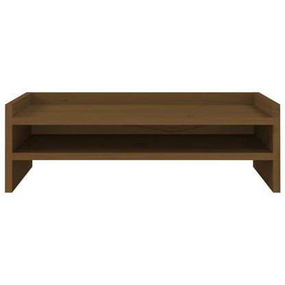 Monitorstandaard 50x24x16 cm massief grenenhout honingbruin