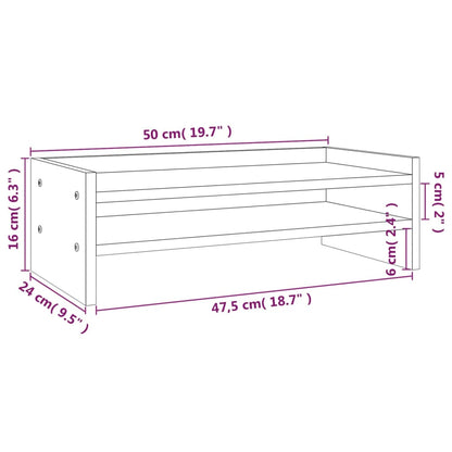 Monitorstandaard 50x24x16 cm massief grenenhout honingbruin