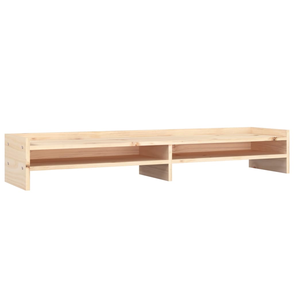 Monitorstandaard Massief Grenenhout 100 x 24 x 16 cm Naturel