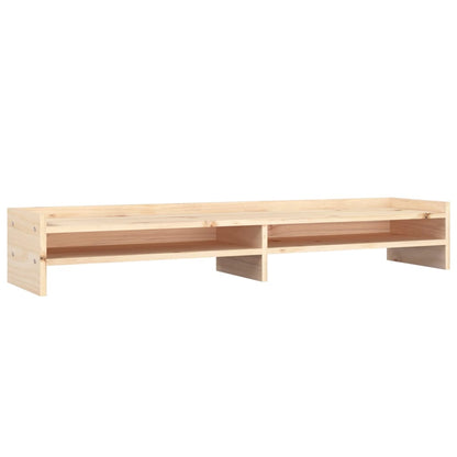 Monitorstandaard Massief Grenenhout 100 x 24 x 16 cm Naturel