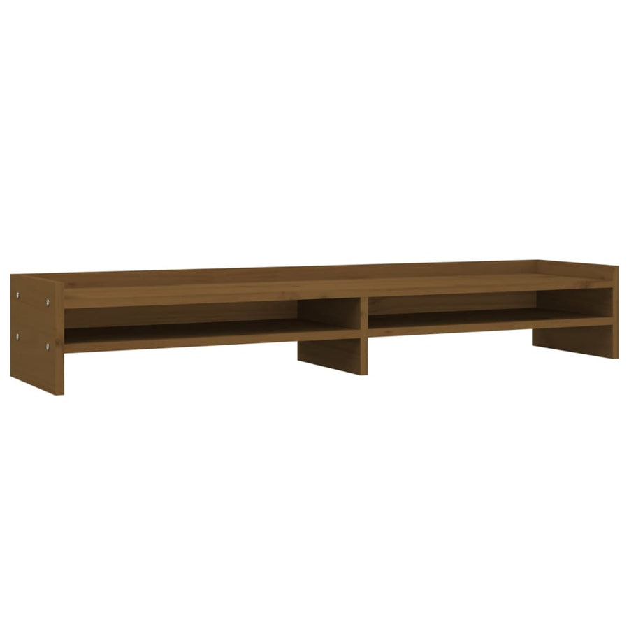 Monitorstandaard 100x24x16 cm massief grenenhout honingbruin 103 x 24 x 16 cm Honingbruin