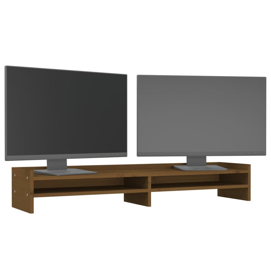 Monitorstandaard 100x24x16 cm massief grenenhout honingbruin 103 x 24 x 16 cm Honingbruin