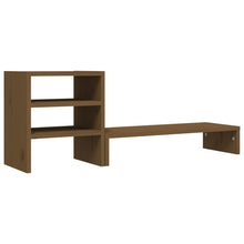 Monitorstandaard 81x20x30 cm massief grenenhout honingbruin Honingbruin