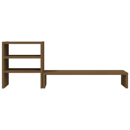 Monitorstandaard 81x20x30 cm massief grenenhout honingbruin Honingbruin