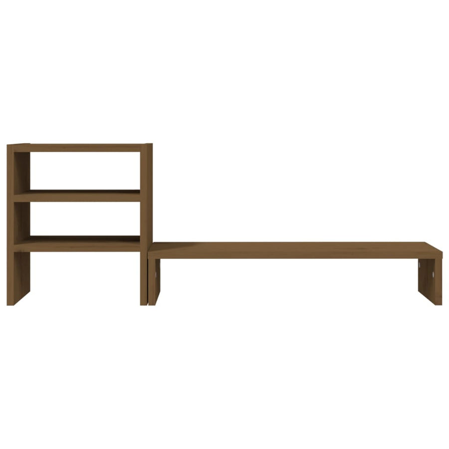 Monitorstandaard 81x20x30 cm massief grenenhout honingbruin Honingbruin
