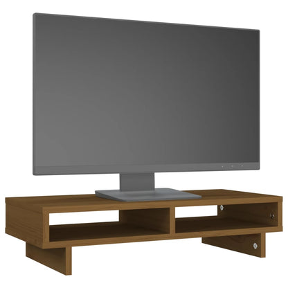 Monitorstandaard 60x27x14 cm massief grenenhout honingbruin 60 x 27 x 14 cm Honingbruin