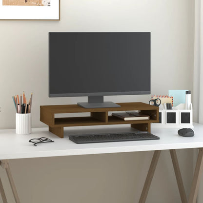 Monitorstandaard 60x27x14 cm massief grenenhout honingbruin 60 x 27 x 14 cm Honingbruin