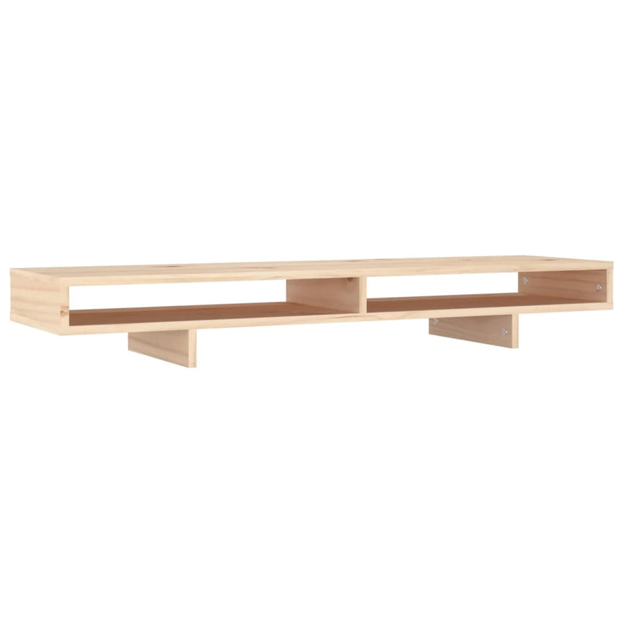 Monitorstandaard 100X27X14 Cm Massief Grenenhout 100 x 27 x 14 cm Naturel