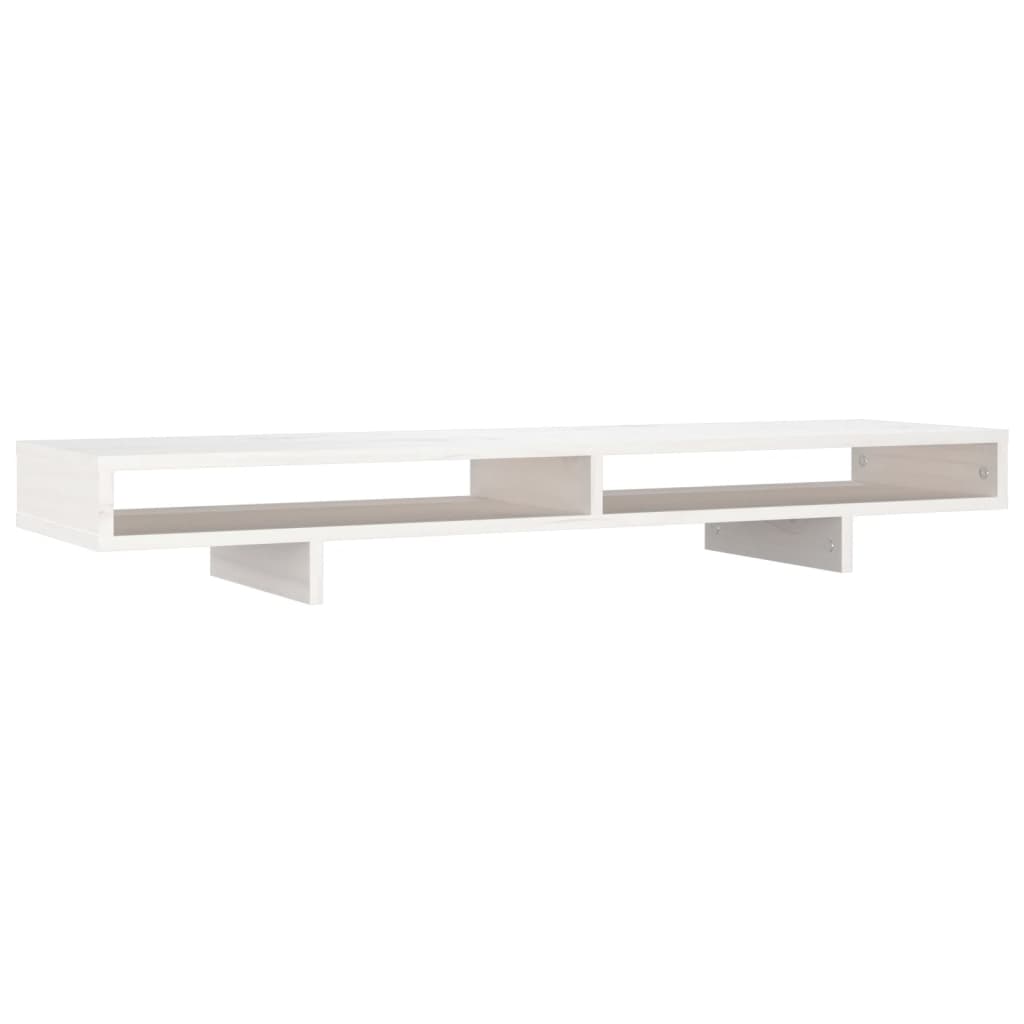 Monitorstandaard 100x27x14 cm massief grenenhout wit 100 x 27 x 14 cm Wit