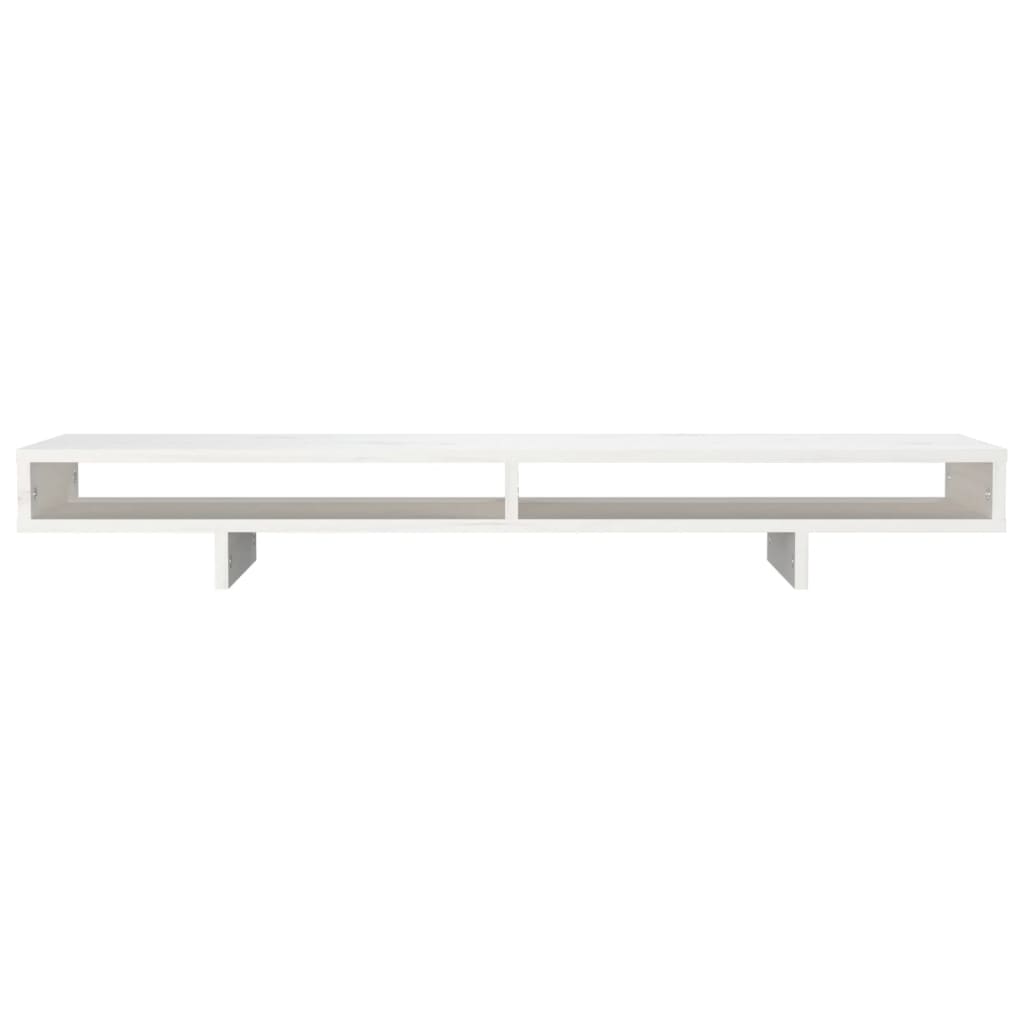 Monitorstandaard 100x27x14 cm massief grenenhout wit 100 x 27 x 14 cm Wit